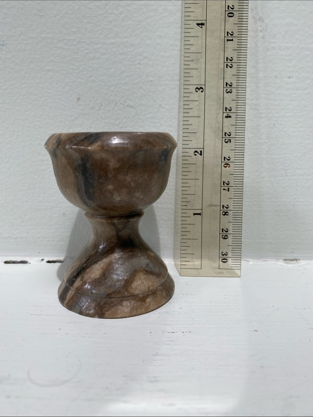 Marbled Stone Egg Cup - Brown Tones